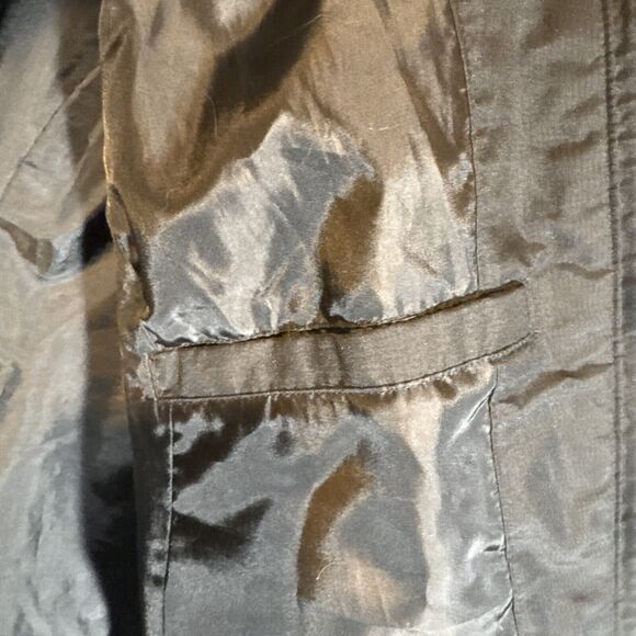 Lands End Women’s Waterproof Rain Coat Windbreaker Black Size L/P‎  14-16 VTG - Picture 11 of 16